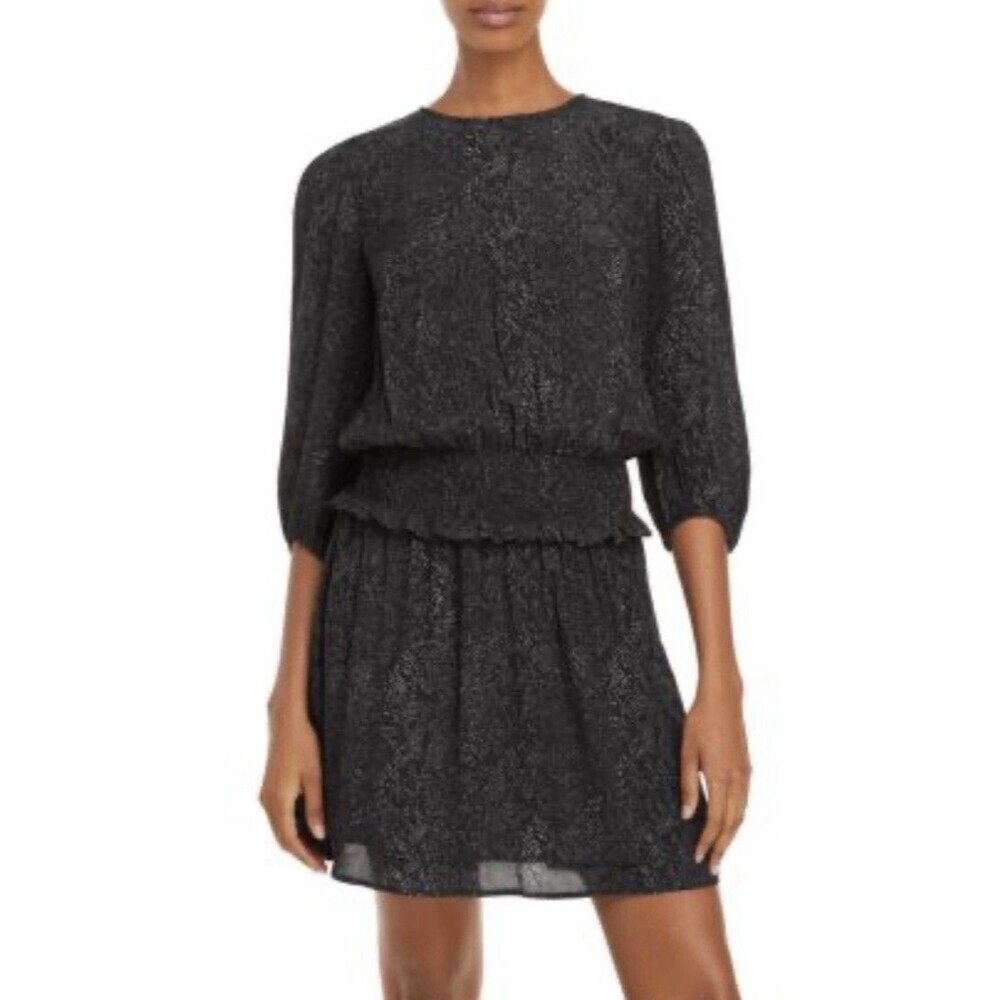 RAILS Inez Smocked Waist Mini Dress Slate Python Snakeskin XXL Elastic Waist